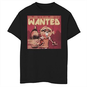 Boys 6-20 Gaurdians Of The Galaxy Wanted Raccoon Poster Graphic Tee