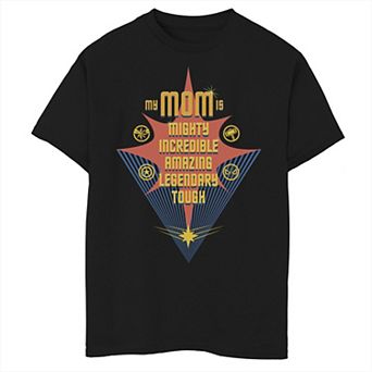Boys 6-20 Marvel Mother's Day Avengers My Mom Is Text Stack Graphic Tee