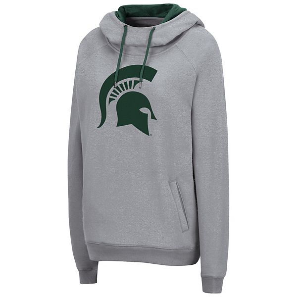 NCAA Womens Michigan State Spartans Tunic Pullover Hoodie Gray, Large