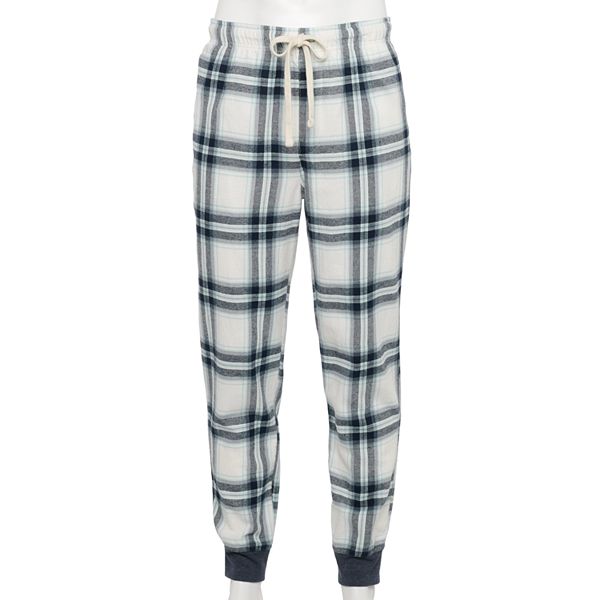 Men's Sonoma Goods For Life® Flannel Jogger Sleep Pants White Navy