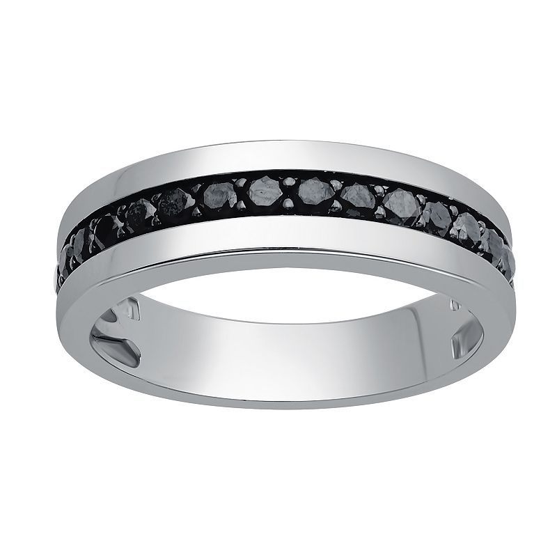 Sterling Silver 1/2 Carat T.W. Black Diamond Ring, Womens, Size: 6