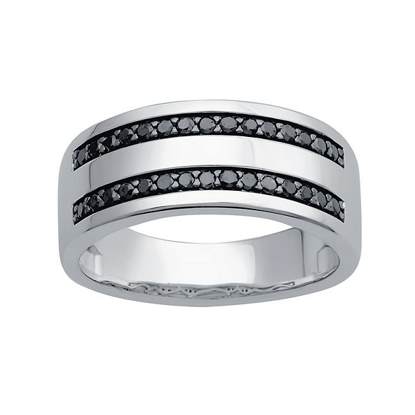 Men's Sterling Silver 1/2 Carat T.W. Black Diamond Ring