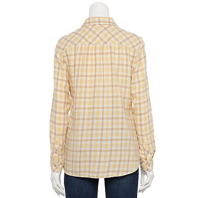 Petite Croft & Barrow® Flannel Button Down Shirt