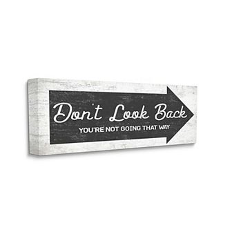 Stupell Home Decor Don't Look Back Quote Forward Facing Arrow Wall Decor