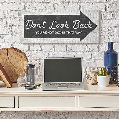Stupell Home Decor Don't Look Back Quote Forward Facing Arrow Wall Decor