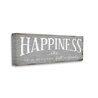 Stupell Home Decor Happiness Is A Full Kitchen Phrase Distressed Paint Wall Decor