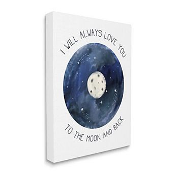 Stupell Home Decor Moon & Back Romantic Phrase Night Constellation Unframed Wall Decor
