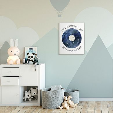 Stupell Home Decor Moon & Back Romantic Phrase Night Constellation Unframed Wall Decor