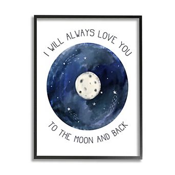 Stupell Home Decor Moon & Back Romantic Phrase Night Constellation Wall Decor
