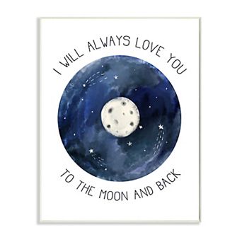 Stupell Home Decor Moon & Back Romantic Phrase Night Constellation Wall Decor