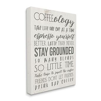 Stupell Home Decor Coffee-Ology Motivational Life Puns Kitchen Humor Wall Decor