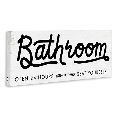 Stupell Home Decor Seat Yourself Bathroom Sign Minimal Wall Decor