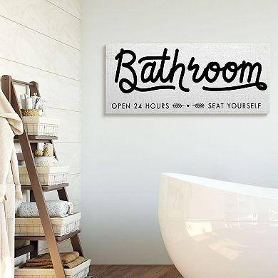 Stupell Home Decor Seat Yourself Bathroom Sign Minimal Wall Decor
