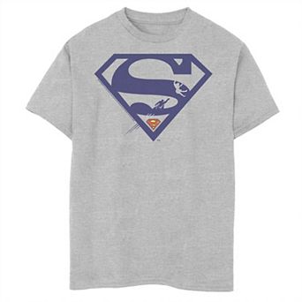 Boys 8-20 DC Fandome Superman Blue Silhouette Logo Graphic Tee