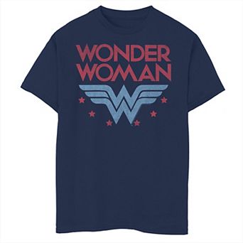 Boys 8-20 Wonder Woman Stars Vintage Logo Graphic Tee