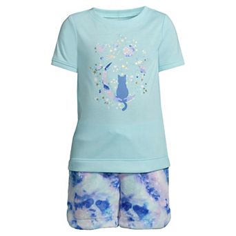 Girls 2-16 Lands' End Tee & Plush Fleece Shorts Pajama Set