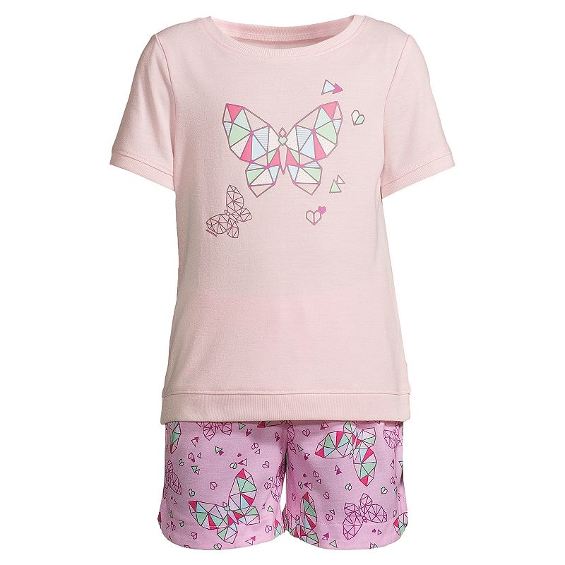 Girls 2-16 Lands End Tee & Shorts Pajama Set, Girls, Size: 4, Quilted But