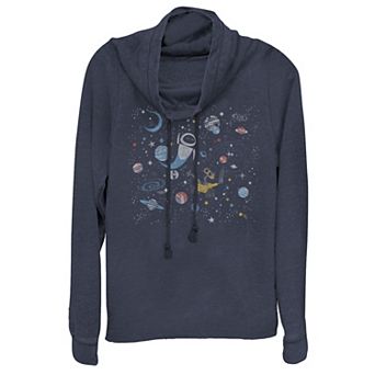 Disney / Pixar's WALL-E EVE Juniors' In Space Cowlneck Graphic Lightweight Long Sleeve
