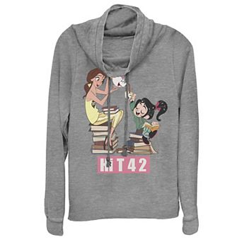 Disney's Wreck It Ralph Juniors' Belle Comfy Princess Hi T 42 Cowlneck Graphic Lightweight Long Sleeve