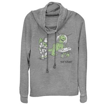 Disney / Pixar Toy Story Juniors' Buzz & Rex Let's Play Doodle Cowlneck Graphic Lightweight Long Sleeve