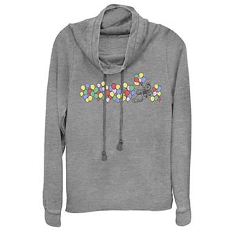 Disney / Pixar's Up Russell & Dug Balloons Juniors' Cowlneck Graphic Lightweight Long Sleeve
