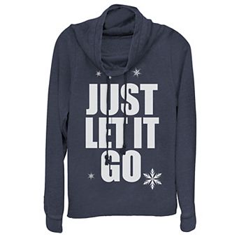 Disney's Wreck It Ralph 2 Juniors' Comfy Princess Just Let It Go Cowlneck Graphic Lightweight Long Sleeve