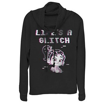 Disney's Wreck It Ralph 2 Juniors' Life's A Glitch Cowlneck Graphic Lightweight Long Sleeve