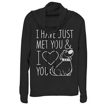 Disney / Pixar's Up Juniors' Dug Just Met & I Love You Cowlneck Graphic Lightweight Long Sleeve