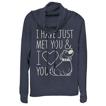 Disney / Pixar's Up Juniors' Dug Just Met & I Love You Cowlneck Graphic Lightweight Long Sleeve