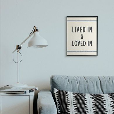 Stupell Home Decor Lived In Loved In Phrase Blue Bistro Stripe Wall Decor