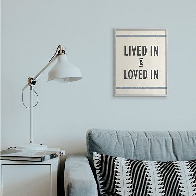 Stupell Home Decor Lived In Loved In Phrase Blue Bistro Stripe Wall Decor