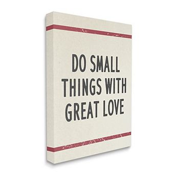 Stupell Home Decor Do Small Things With Great Love Red Bistro Stripe Canvas Wall Decor
