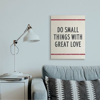 Stupell Home Decor Do Small Things With Great Love Red Bistro Stripe Canvas Wall Decor