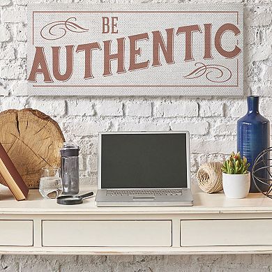 Stupell Home Decor Be Authentic Text Soft Red Typography Wall Decor