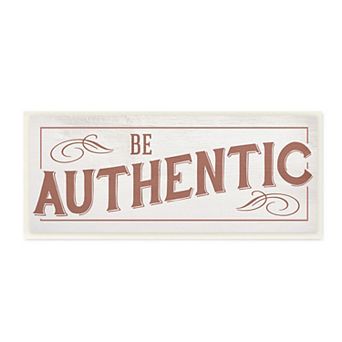 Stupell Home Decor Be Authentic Text Soft Red Typography Plaque Wall Decor