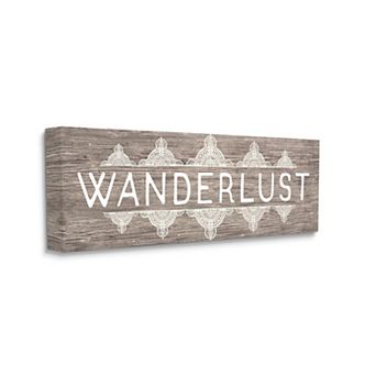 Stupell Home Decor Rustic Wanderlust Phrase With Paisley Country Pattern Wall Decor