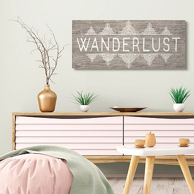 Stupell Home Decor Rustic Wanderlust Phrase With Paisley Country Pattern Wall Decor