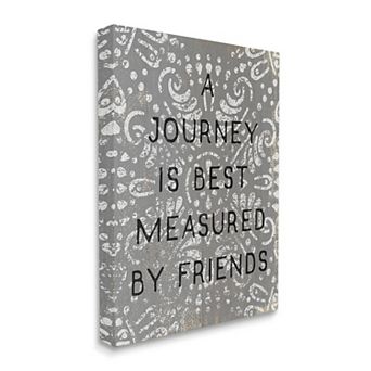 Stupell Home Decor Best Measured By Friends Phrase Distressed Boho Pattern Wall Decor