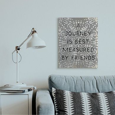 Stupell Home Decor Best Measured By Friends Phrase Distressed Boho Pattern Wall Decor