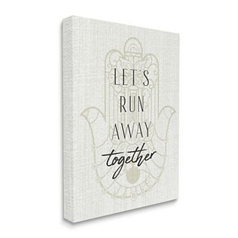 Stupell Home Decor Runaway Together Quote Canvas Wall Art