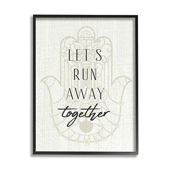 Stupell Home Decor Runaway Together Quote Framed Wall Decor