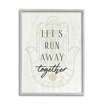 Stupell Home Decor Runaway Together Quote Framed Wall Decor