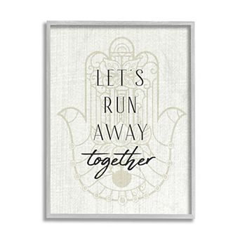Stupell Home Decor Runaway Together Quote Framed Wall Decor
