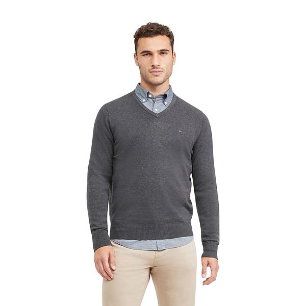 Men's Tommy Hilfiger Combed-Cotton V-neck Sweater