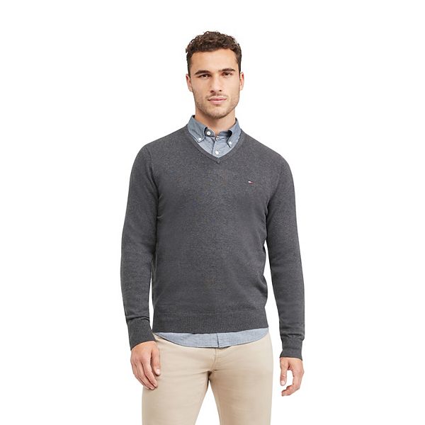 Tommy hilfiger v neck sweater deals mens