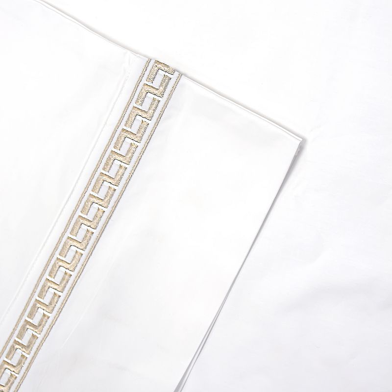 Hotel Suite Gold Embroidered Sheet Set with Pillowcases, King Set