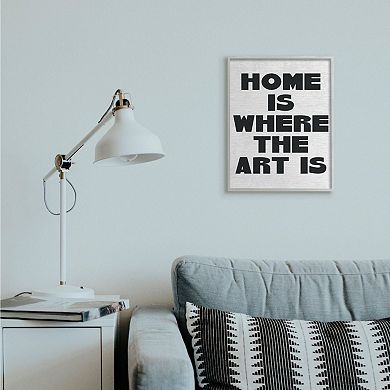 Stupell Home Decor Home Is Where Art Is Phrase Minimal Wall Decor