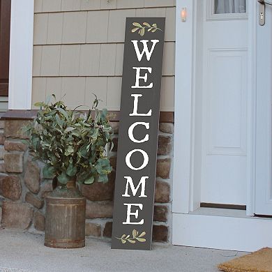Artisan Signworks Weatherproof Welcome Leaves Porch Leaner Floor Decor