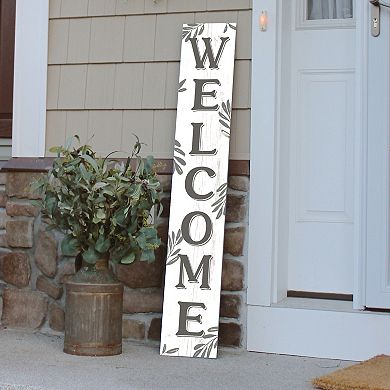Artisan Signworks Weatherproof Welcome Leaf Porch Leaner Floor Decor