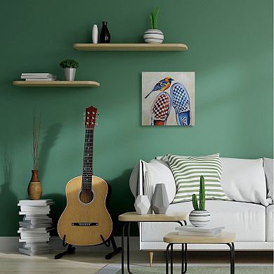 Stupell Home Decor Oriole Bird Checkered Sneakers Canvas Wall Art